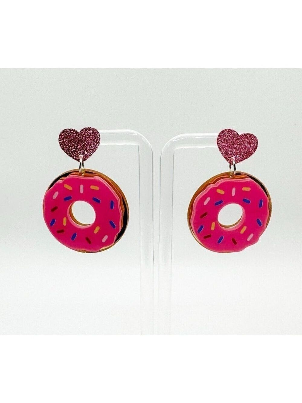 Retro Earrings Donut Dangle Drop Set